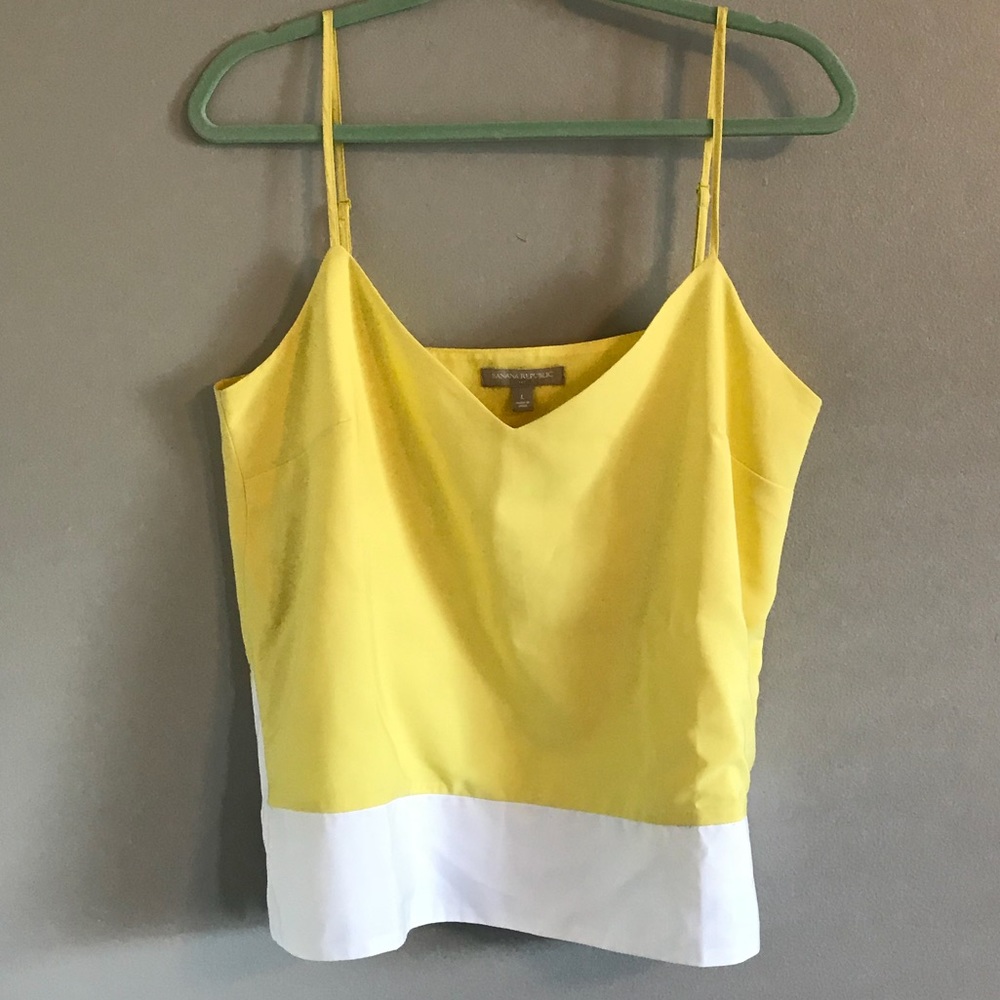 Banana Republic Color Block Tank- Yellow, L EUC